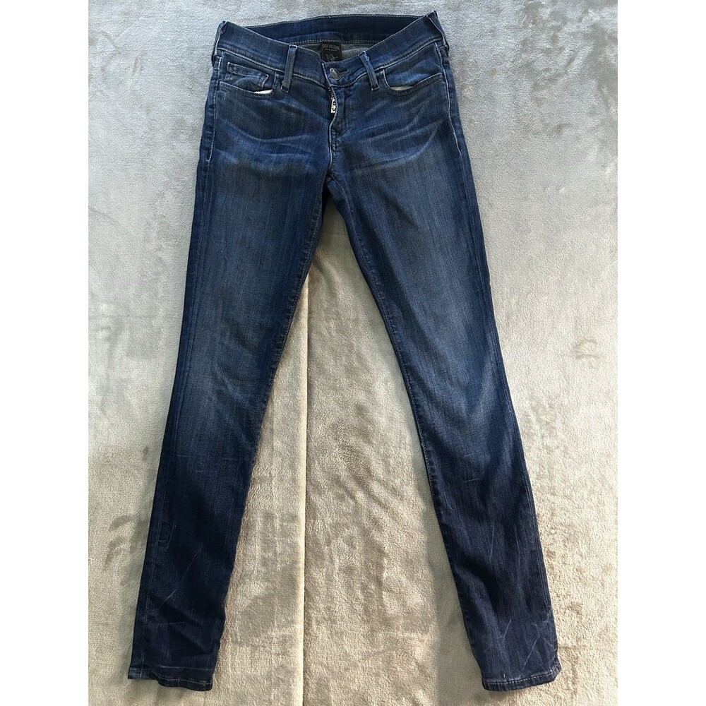 True Religion Womens Jeans Size 26 Dark Wash Skinny Stretch Low Rise USA
